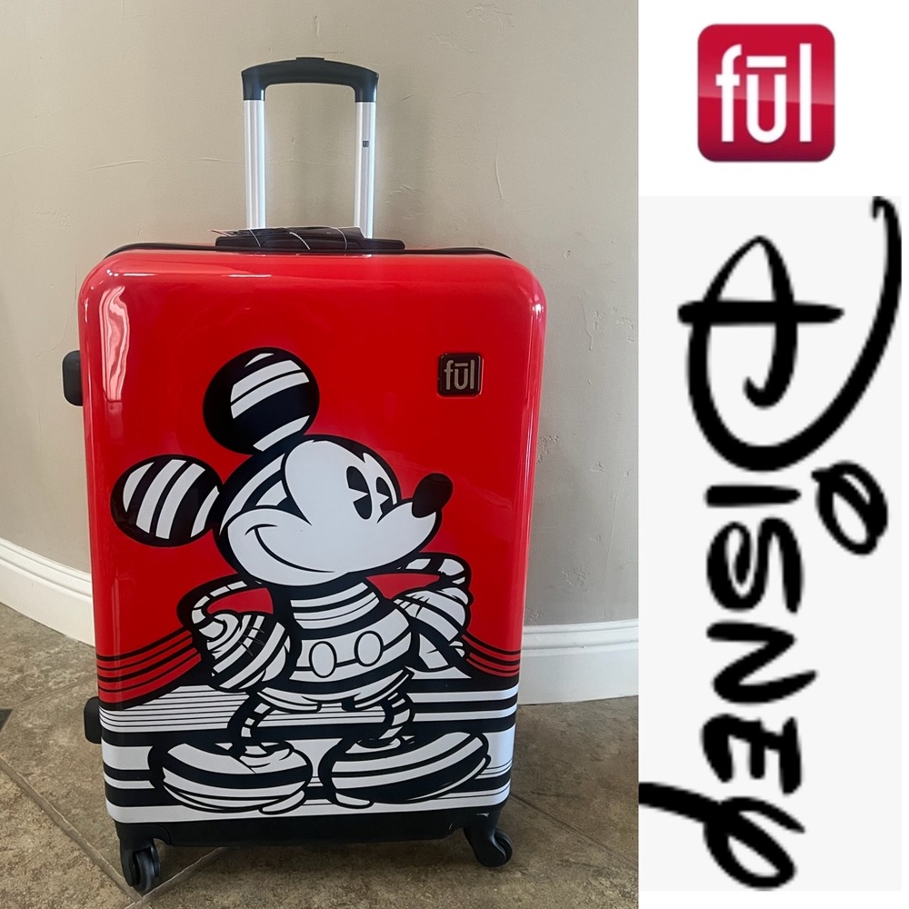 FUL DISNEY MICKEY Mouse HARDSIDE LUGGAGE-25”-NWT